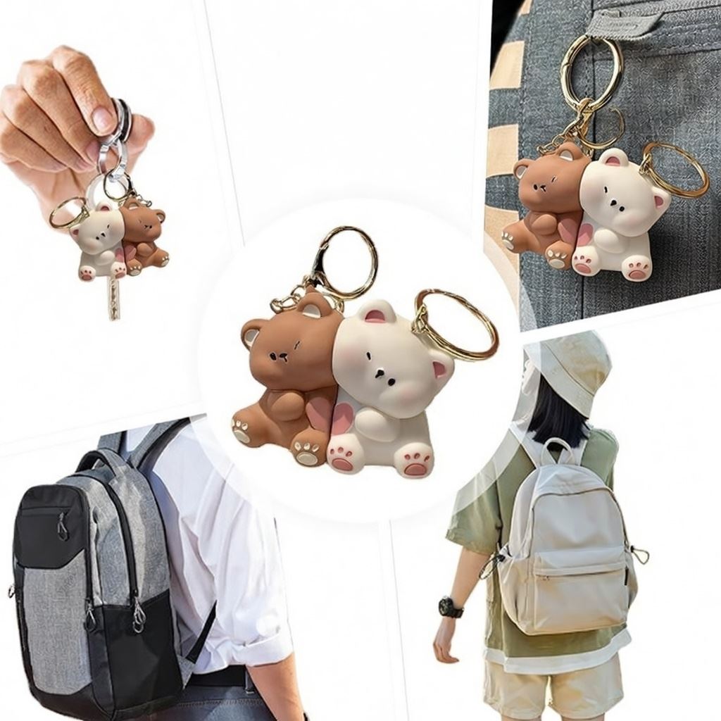 Llavero Dúo Tierno para Parejas o Amigos - Ositos y Peras